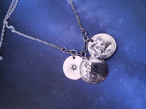 Atelier Solstice – Collier 3 éléments en argent 925 lisses ou structurés, à choix.